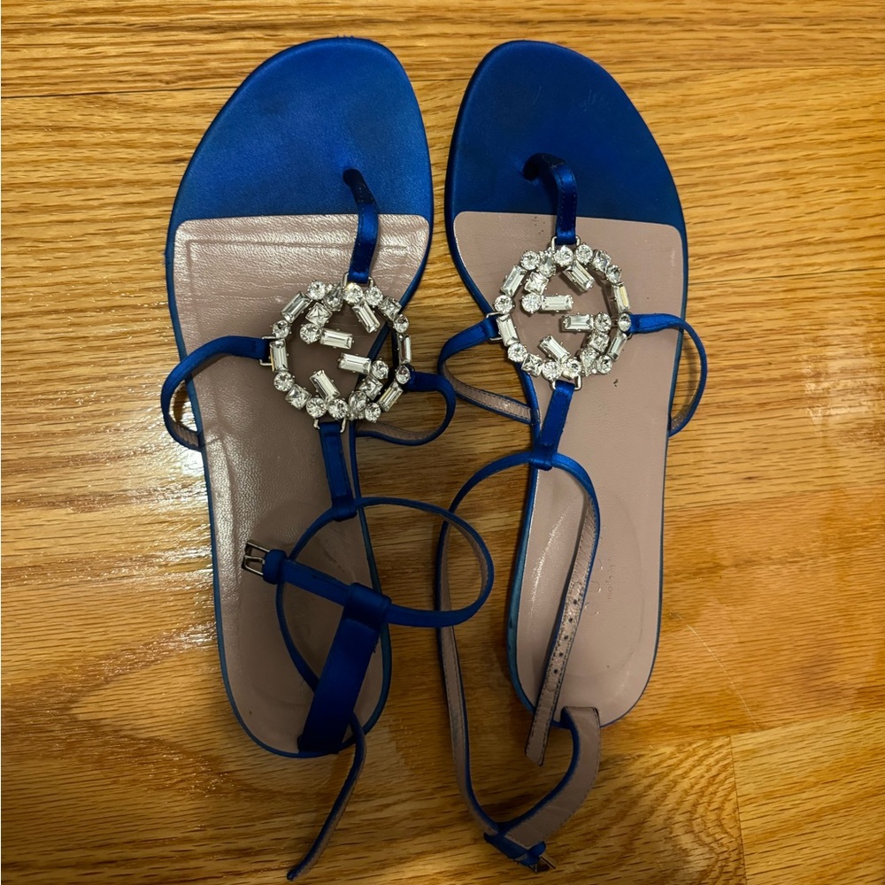 Gucci rhinestone flat sandals